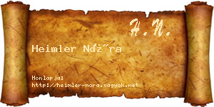 Heimler Nóra névjegykártya